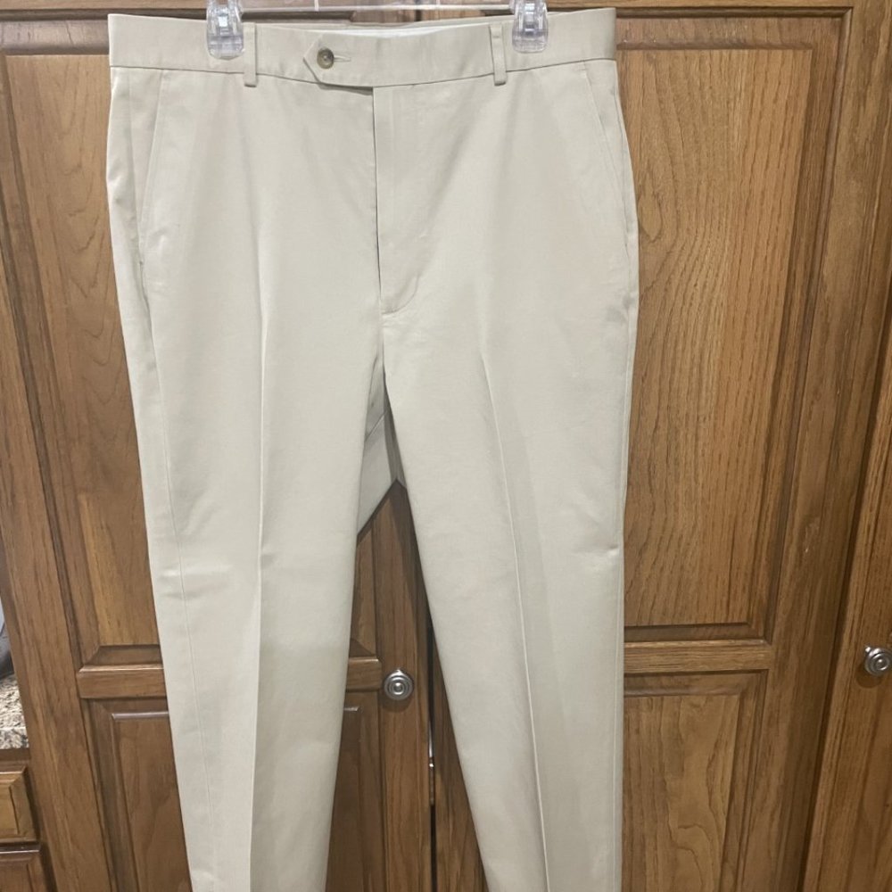 TURNBURY * Men's Khaki Casual Pants * Size 36 x 28 Flat Front